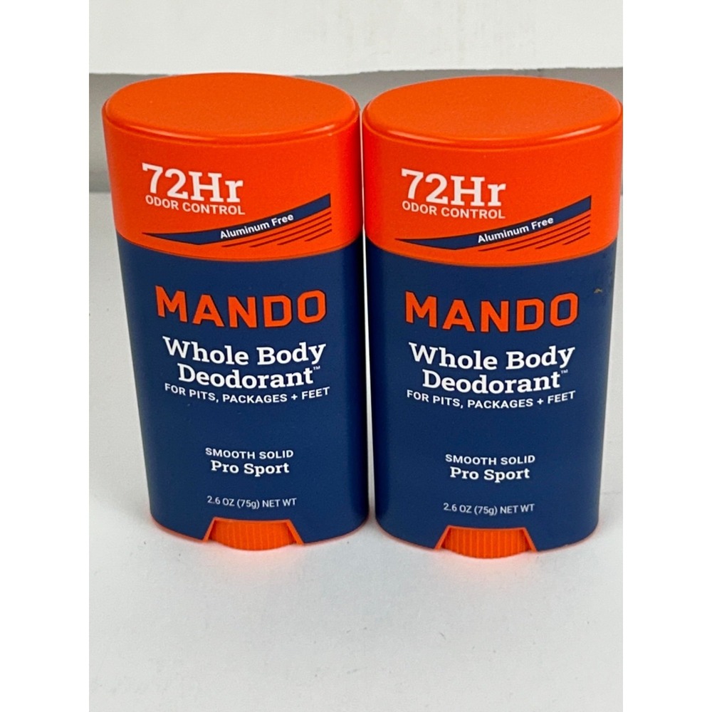 Lot of 2 Mando Whole Body Deodorant Stick Pro Sport 2.6 oz Each - New & Sealed